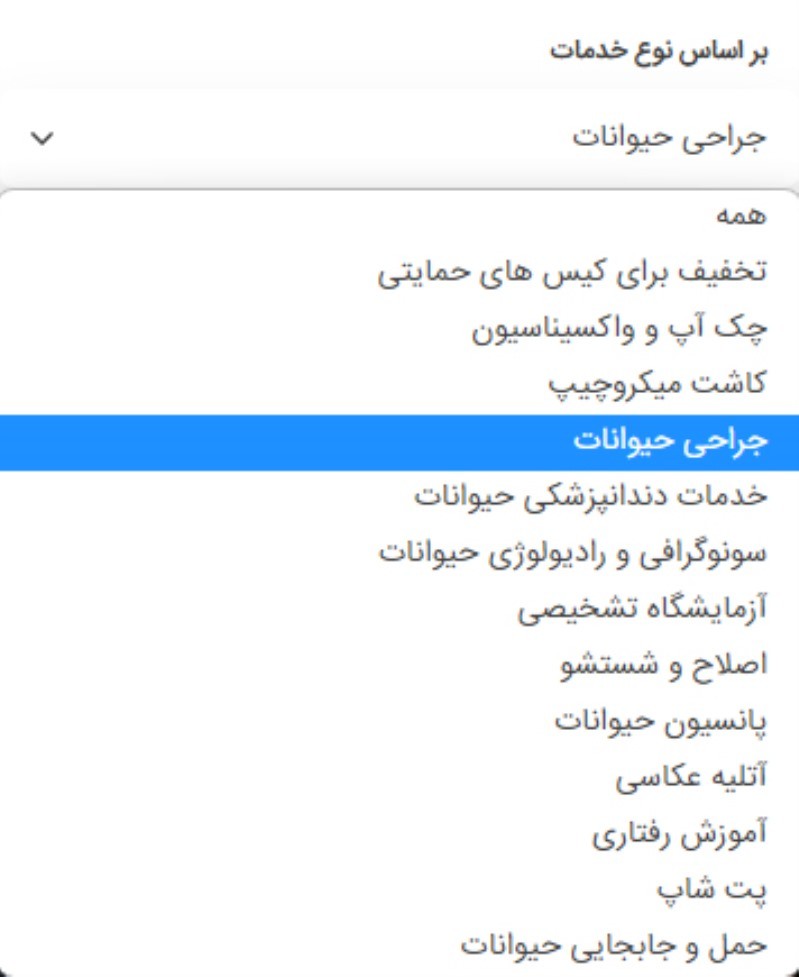 لیست مراکز جراحی حیوانات 